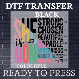She Is Mom DTF Transfer, Mama Ready To Press, Bulk DTF, She Is Mom Heat Press, Mama DTF Prints, Mothers Day Gift, Gift For Mother