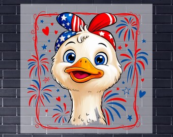 4th of July Goose DTF Transfer: Patriotic USA Iron-On