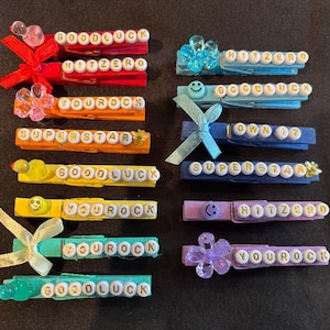 Cheer Pins with Beaded Phrases - 10 pack