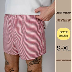 Boxer Shorts Sewing Pattern - PDF Pattern S-XL - Comfortable Cotton Underwear - Easy DIY Sewing Pattern