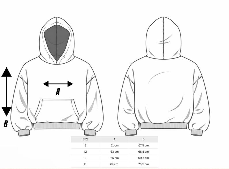 特大パーカーの型紙（PDF） - カンガルーポケット付きパーカー - ユニセックスパーカーの型紙 - DIYスウェットシャツの型紙 - 即時ダウンロード 画像 6