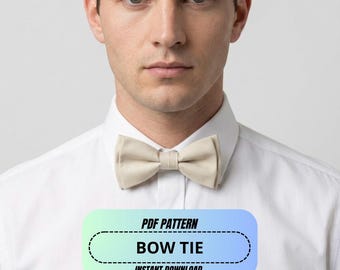 PDF Bow Tie Sewing Pattern for Men - Adjustable Bowtie Pattern - Easy DIY Mens Accessory - Printable Sewing Template - Beginner Friendly