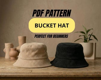 Bucket Hat Sewing Pattern PDF - DIY Summer Hat Pattern - Easy Hat Sewing Pattern - Digital Sewing Pattern - Instant Download