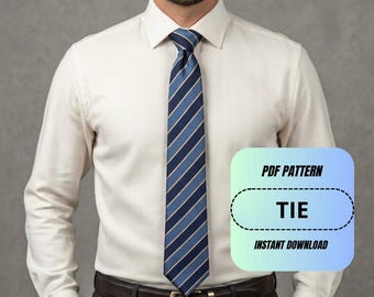 Necktie Sewing Pattern PDF - Classic Tie Pattern - Men’s Tie Sewing Pattern - Easy DIY Tie - Instant Download
