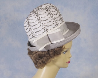 REDUCED! Vintage Ladies' 1970s Sculptured Asymmetrical Straw and Raffia Fedora Hat