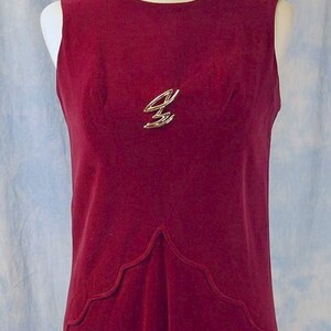 Price Reduced Vintage 60s Italian Designer Tony Krupa Deep Red Velvet Column Cocktail Party Dress, Sm / Med image 3