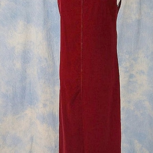 Price Reduced Vintage 60s Italian Designer Tony Krupa Deep Red Velvet Column Cocktail Party Dress, Sm / Med image 4