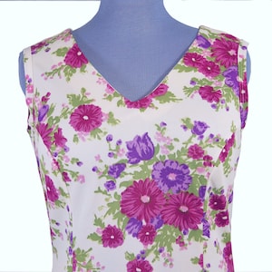 Vintage 70s Floral Print Cottage Core Knit Dress Volup Size Large XL 14 16