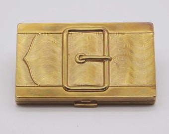 Vintage 1940s 1950s Art Deco Coty Belt Buckle Compact