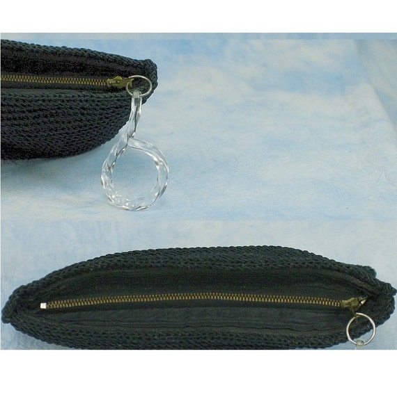 Price Reduced! Vintage 40s Black Corde Clutch Bag… - image 4