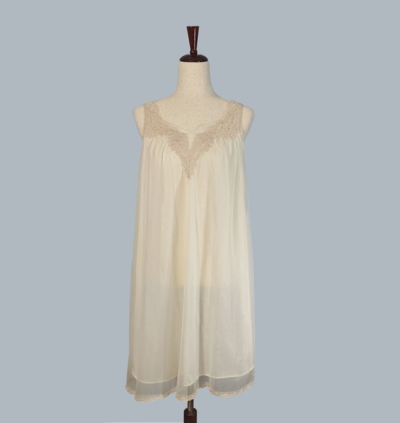 国産品 Vintage 60s Nightgown Short Nylon and Chiffon Warner's 70s ルームウェア・パジャマ