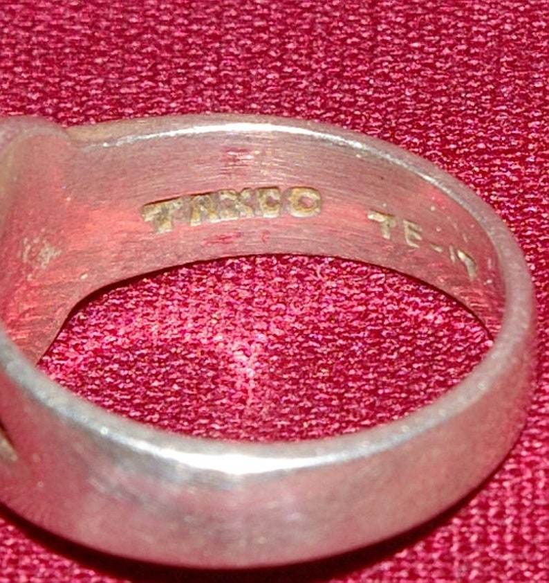 Vintage Taxco Mexico Sterling Silver Latch Buckle Ring Sz 7