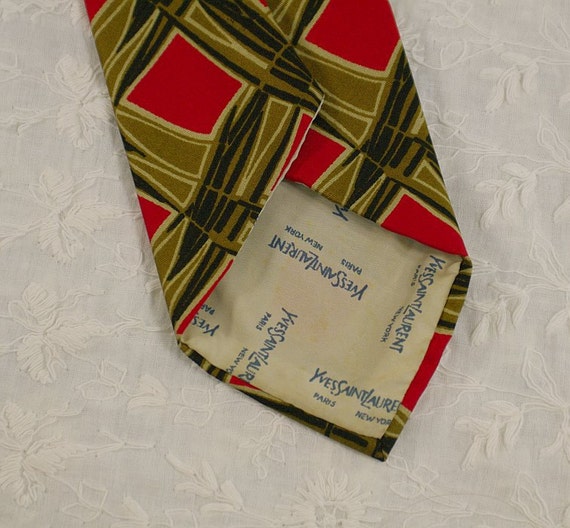 Vintage Designer Yves St. Laurent YSL Silk Abstra… - image 3