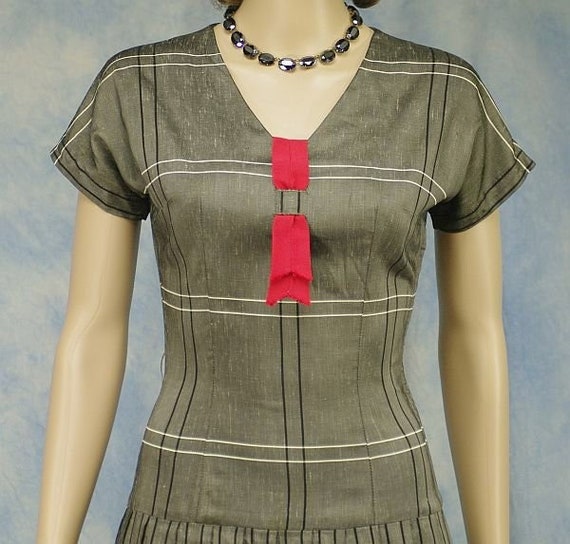 PRICE REDUCED! Vintage 50s Designer Silk Pleated … - image 1