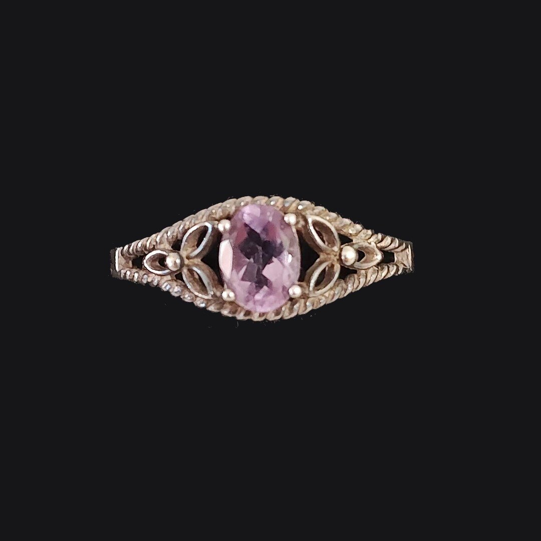 Vintage Avon RJ Graziano Sterling Silver Amethyst Filigree Ring Sz 9.75 ...
