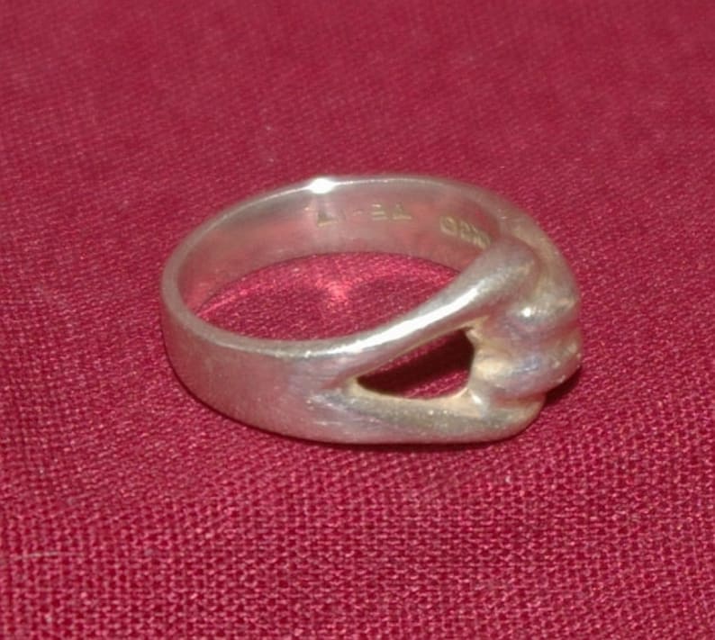 Vintage Taxco Mexico Sterling Silver Latch Buckle Ring Sz 7
