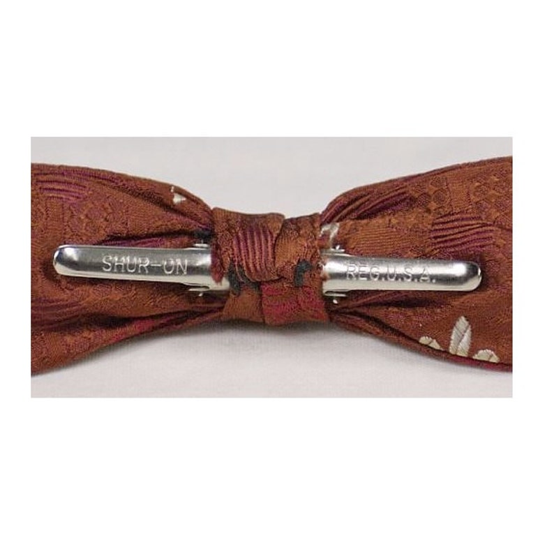 Vintage Shur-On 1950s Rayon Rat Pack Bow Tie image 2