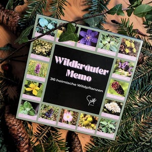 Wildkräuter Memo – Natur Lernspiel für Kinder & Erwachsene | Geschenkidee für Naturfreunde, Gartenliebhaber und Familien