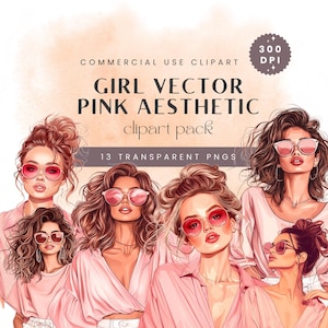Pink Girl Boss Clipart, Business Woman PNG, Digital Download, Planner Stickers, Office Aesthetic, Fashion Graphics, That Girl