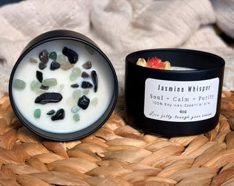 Set van 2 handgegoten sojakaarsen – metalen blik van 4 oz, minimalistisch design