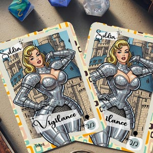 Handmade Soldier with Vigilance MTG Proxy Token | Vintage Pinup Style Magic The Gathering Card | Holographic EDH Commander | TCG Card Gift