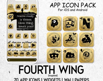 Fourth Wing Inspired Phone Icons, Backgrounds, and Widgets