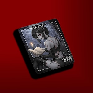 Handgemachte Holographische Zombie Sexy Anime Waifu Token MTG 4er Set | Benutzerdefinierte Kunst Magic the Gathering Token | 2/2 Zombie MTG Proxy
