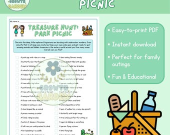 Picknick-speurtocht voor kinderen | Buitenspelavontuur | Vakantiespellen voor kinderen | Bezienswaardigheden | Outdooractiviteiten voor kinderen