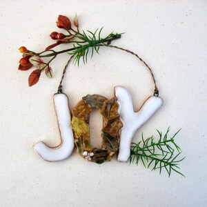 Handcrafted Clay &quot;Joy&quot; Ornament – Ceramic Holiday Decor