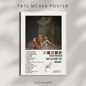 Póster del álbum "So Close To What" de Tate McRae | Impresión de música estética | Decoración de pared de arte pop | Sala de Música | Regalo para fans | Lanzamiento 2025