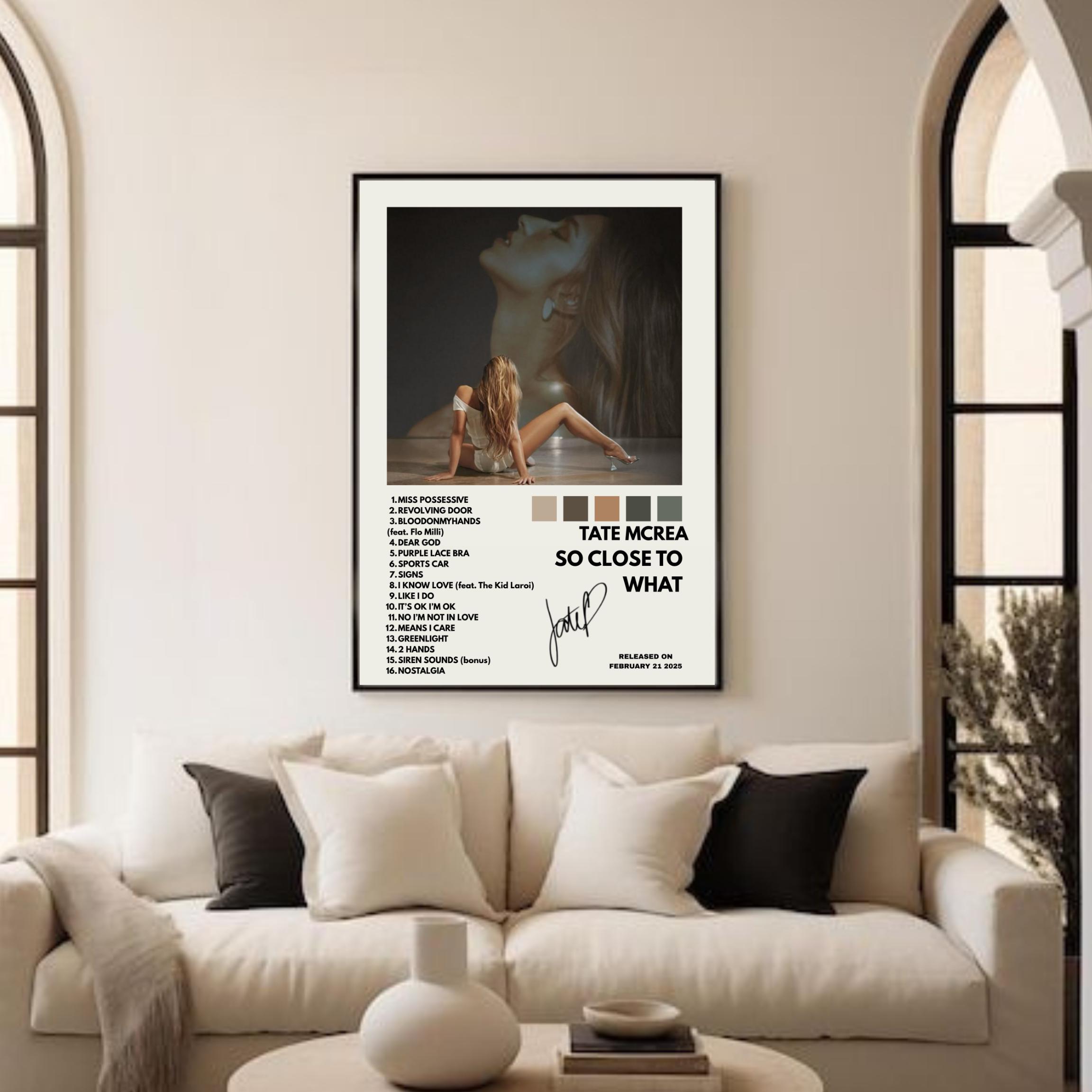 Tapisserie Murale Tate McRae – Design So Close To What, 70 X 70 Cm, Sans Cadre, Pour Chambre Ou Salon