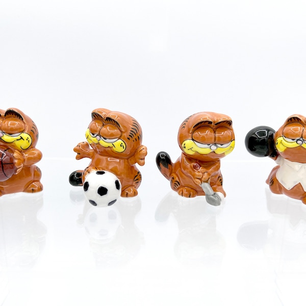 Vintage Enesco Garfield Keramikfigur 1981 United Feature Syndikat Sports Series made in Korean