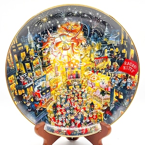 Vintage Franklin Mint &quot;Purring In The Mew Year&quot; Collector Plate by Bill Bell | LA2908