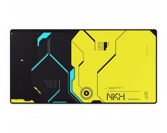 Podkładka pod mysz do gier Cyberpunk, podkładka na biurko w neonowym kolorze