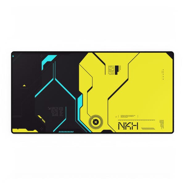 Tappetino per mouse da gioco Cyberpunk, tappetino da scrivania Neon Tech