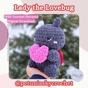 Lady the Lovebug PDF Crochet Pattern Digital Download | Ladybug, Crochet Cute Plushie, Heart, Flower, Spring, Valentine's Day, Market Makes