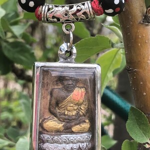 Tibet clay amulet necklace from hemp by Christine Rietsch