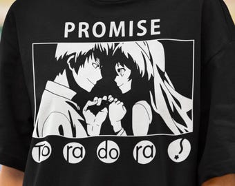 Toradora Anime Shirt, Taiga Aisaka & Ryuuji Takasu, Kawaii Anime T-Shirt, Cute Romantic Manga Gift, Otaku Unisex Graphic Tee, Toradora Shirt