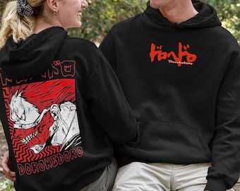 Unisex, Welcome to Chaos Anime Hoodie, Doro Back Shirt, En Anime Vintage Doro Anime Caimen Welcome to Chaos Black Metal Manga, Kaiman Hoodie