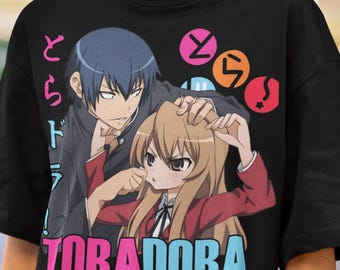 Toradora Anime Shirt, Taiga Aisaka & Ryuuji Takasu, Kawaii Anime T-Shirt, Cute Romantic Manga Gift, Otaku Unisex Graphic Tee, Toradora Shirt