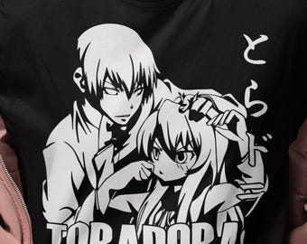 Toradora Anime Shirt, Taiga Aisaka & Ryuuji Takasu, Kawaii Anime T-Shirt, Cute Romantic Manga Gift, Otaku Unisex Graphic Tee, Toradora Shirt