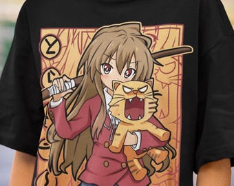 Toradora Anime Shirt, Taiga Aisaka & Ryuuji Takasu, Kawaii Anime T-Shirt, Cute Romantic Manga Gift, Otaku Unisex Graphic Tee, Toradora Shirt