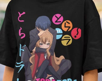 Toradora Anime Shirt, Taiga Aisaka & Ryuuji Takasu, Kawaii Anime T-Shirt, Cute Romantic Manga Gift, Otaku Unisex Graphic Tee, Toradora Shirt