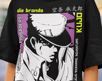 Unisex Adventure Anime Shirt, Bizarre Hero Dramatic Pose Manga Tee, Vintage Japanese Anime Gamer Otaku Streetwear Gift, Muscle Graphic Shirt