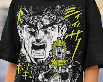 Unisex Adventure Anime Shirt, Bizarre Hero Dramatic Pose Manga Tee, Vintage Japanese Anime Gamer Otaku Streetwear Gift, Muscle Graphic Shirt