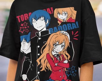 Toradora Anime Shirt, Taiga Aisaka & Ryuuji Takasu, Kawaii Anime T-Shirt, Cute Romantic Manga Gift, Otaku Unisex Graphic Tee, Toradora Shirt