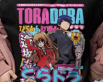 Toradora Anime Shirt, Taiga Aisaka & Ryuuji Takasu, Kawaii Anime T-Shirt, Cute Romantic Manga Gift, Otaku Unisex Graphic Tee, Toradora Shirt