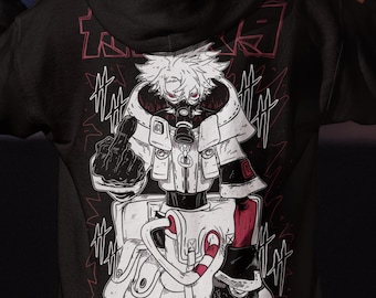 Dark Aesthetic Anime Back Hoodie, Chaos World Graphic T-Shirt, Cool Anime GIFT for Otaku & Manga Lovers, Edgy Character Anime Unisex Hoodie