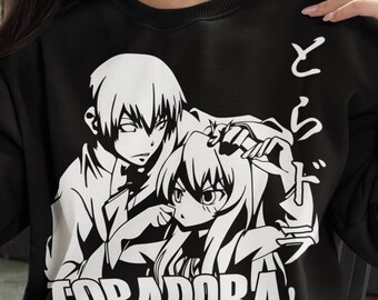 Maglione Anime Toradora, Taiga Aisaka e Ryuuji Takasu, Camicia Anime Kawaii, Regalo Manga Romantico Carino, Felpa Toradora Grafica Unisex Otaku