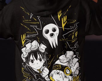 Soul Eater Anime T-Shirt, Maka Albarn Sweater, Retro Black Star Manga Graphic, Gothic 90s Anime Unisex Streetwear, Otaku Gift for Anime Fans